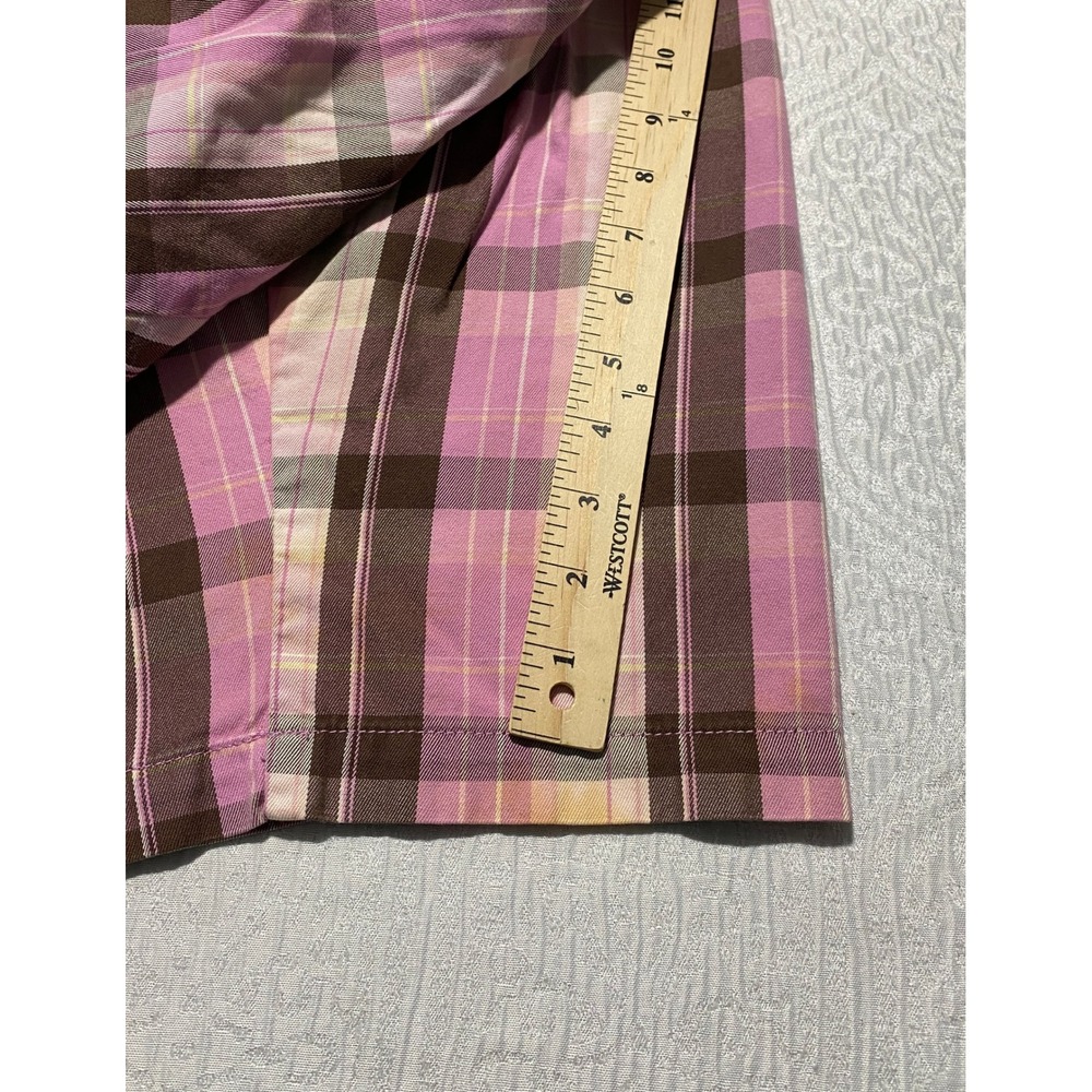 Tommy Hilfiger Womens Plaid Bermuda Shorts Pink Purple Size 12 Cotton Casual - Picture 2 of 6